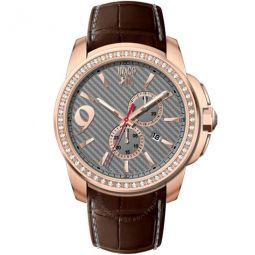 Gliese Gray Dial Brown Leather Mens Watch