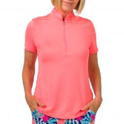 JoFit Womens Scallop Mock Golf Polo - ON SALE