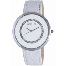 Vejle White Leather White Dial Ladies Watch