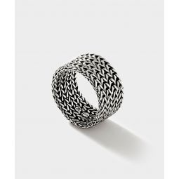 John Hardy Sterling Silver Rata Chain Wide Band Ring
