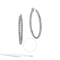 Classic Chain Silver 40mm Hoop Earrings -