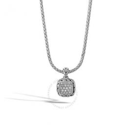 Classic Chain Silver Pendant Necklace with Diamonds -