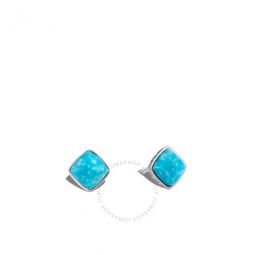 Classic Chain Square Turquoise Studs -