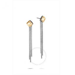 Classic Chain Hammered 18K Gold & Silver Cluster Tassel Earrings -