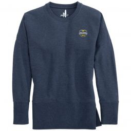 johnnie-O Womens University of Michigan Brittany Crewneck Golf Sweatshirt - 2023 CFP Champions Logo