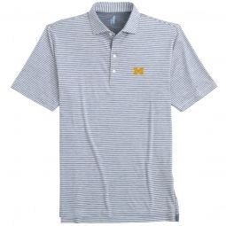 johnnie-O University of Michigan Seymour Striped PREP-FORMANCE Golf Polo