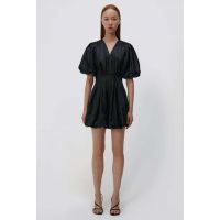 Luisa Bubble Mini Dress - Black