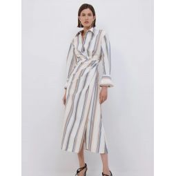 Marge Stripe Midi Dress - Nougat Stripe
