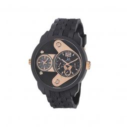 Mens Silicone Black Textured Dial