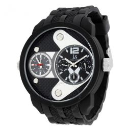Multi-Function Black Dial Black Silicone Mens Watch