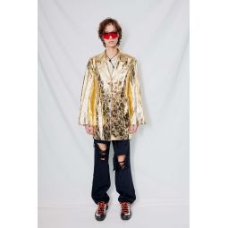 Ana Gold Leather Jacket - Prints