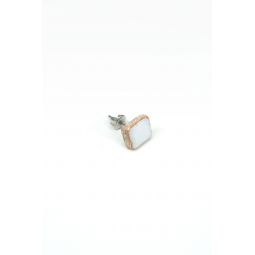 Square Earring - White