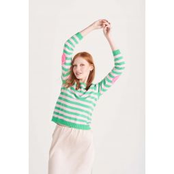StripeLove Patch Crew Sweater - Irish green