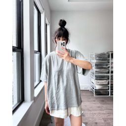 Vernon Oversized Tee - Athletic Grey