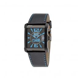 Mens Rude Leather Black Dial