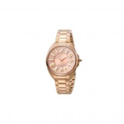Womens Logo Stainless Steel Rose Gold-tone Dial