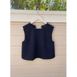 Starfish Sleeveless A Line Cropped Top - Black Blue