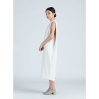 Dill High Collar Silk Dress - Ivory