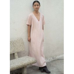 Mango Short Sleeve V Pocket Dress - Pink Rose