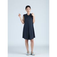 Goby Box Pleated Sleeveless Dress - Deep Blue