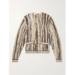 Gaudy Intarsia Cotton-Boucle Cardigan