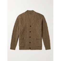 Intarsia Cable-Knit Wool-Blend Cardigan