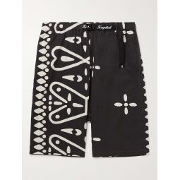 Straight-Leg Printed Combed Cotton-Twill Shorts