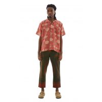 Floral Printed Camp S/S Shirt - Faded Red/Indigo
