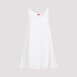 Broderie Anglaise Mini Dress - BLANC CASSE