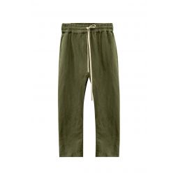 Cotton Jogger Pants with Gusset - Olive