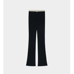 Knit Flared Bicolor Pants - Black/Ivory