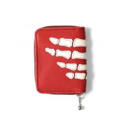 Thumb-up Bone Hand Zip Mini Wallet - Red