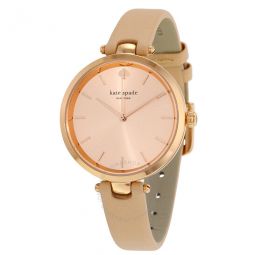 Holland Rose Dial Beige Leather Ladies Watch