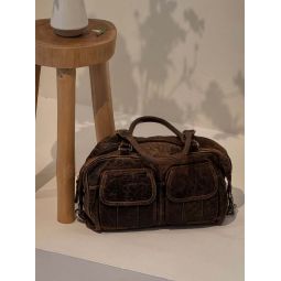 Vintage Distressed Shoulder Bag - Brown