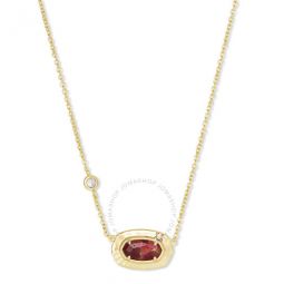 Anna 14K Yellow Gold Plated Brass and Maroon Jade Necklace