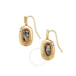 Anna Vintage Gold Plated Brass And Black Pyrite Earrings