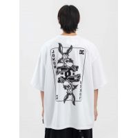 WHITE SHORT SLEEVE WIDE TEE COLLAB WITH DC SHOES ANARCHY