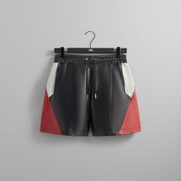 Kith Leather Curtis Panelled Short