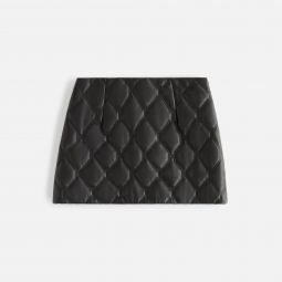 Kith Women Ashtyn Quilted Logo Leather Skirt