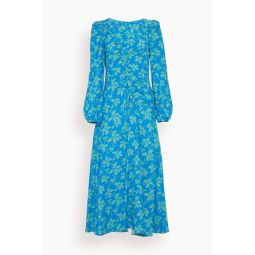 Dorothy Dress in Blue Vintage Leaf