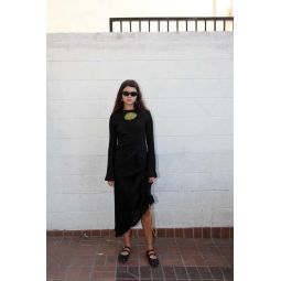 Akoya Ruched Dress - Black