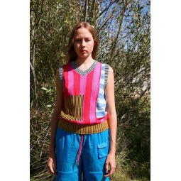 Mixed Media Sweater Vest - Mixed