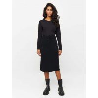 wool mid length rib knit skirt RWS - Black