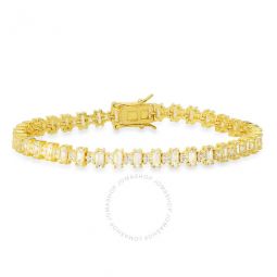 14k Gold Over Silver Princess & Baguette-cut Cubic Zirconia CZ Tennis Bracelet - 7.25