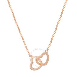 14k Rose Gold Over Silver Interlocking Love Hearts Necklace