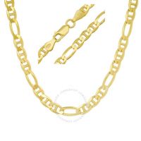Unisex Italian 14k Gold Over Silver Figaro Mariner Chain - 22-24
