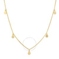 14k Gold Over Silver Dangling Disc Charm Choker Necklace