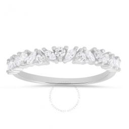 Sterling Silver Marquise-cut CZ Band Ring
