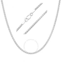 Unisex Italian Sterling Silver Round Box Chain - 18-24