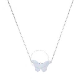 Sterling Silver Opal Butterfly Necklace